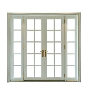 Patio Double Tempered-Glazed Aluminum Glass French Doors For Exterior Entry