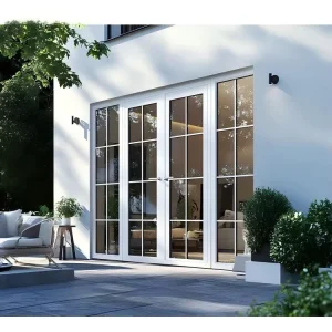 Patio Exterior Aluminium French Entry Door Double-Glazed Casement Door