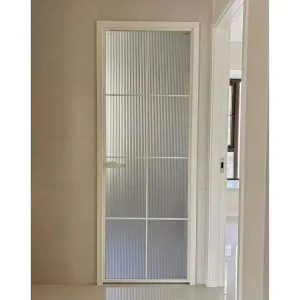 Perfect for Bathrooms Bedrooms and Interior Hallways Featuring Sleek Dark Frame Practicality in Residential Interiors Swing Door