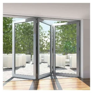 Philippines Folding Glass Doors with Aluminum Metal Grill