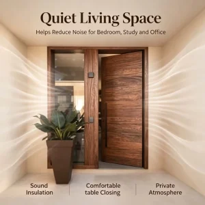Pivot Front Flat Panel Anti-Pry Interior Security Door for Villa Main Entrance