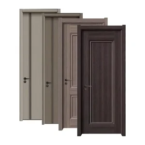 Plain Carving Side Indoor Single Door Simple Design Asian Style Flush Fiberglass Finished MDF HDF Wood Interior Door Well Sealed