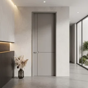 Polymer Material Minimalist Design Single Indoor Door Eco-Friendly Carbon Crystal Solid Wood Interior Door for Living Room Hospital