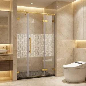 Portable Bathroom Shower Room with Tempered Glass Shower Door