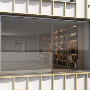 Postmodern Aluminum Alloy Sliding Door with Hollow Glass for Office, Car Wash Room, and Balcony Heavy-Duty Broken Bridge Door