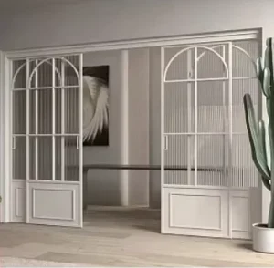 Postmodern Interior Aluminum Sliding Glass Door, Ultra-Narrow Frame, for Houses