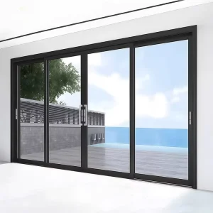 Powder-Coated Aluminum Frame Interior Garden Patio Sliding Door Double Tempered Glass for Hotel Use