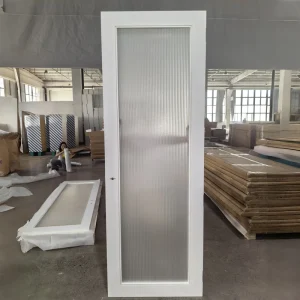 Pre-Hung 1-Lite Wood MDF White Painted Interior Glass Door for Hotel Bathroom