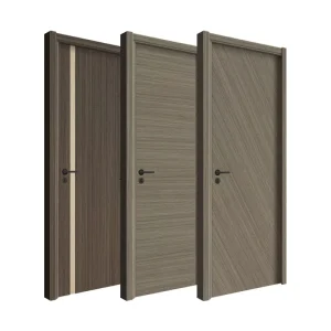 Pre-Hung Modern Single Leaf MDF Interior Door with Frame and Hardware for Apartment Project