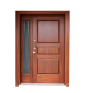 Pre-hung Double Teak Wood Entrance Door