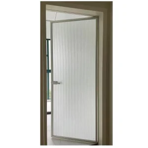 Prehung Interior Frosted Glass Swing Door with Lock Handles for Laundry, Bathroom, and Toilet