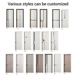 Prehung Melamine Solid Wood Interior Swing Door, Waterproof, Noise-Insulated