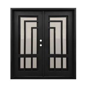 Premium Double Swing Steel Doors With Tempered Glass Sections for Luxury Residential Projects Steel Door