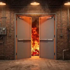 Premium Fireproof Steel Door with Smooth Opening Factory for Stairwells Lobbies and Construction Projects