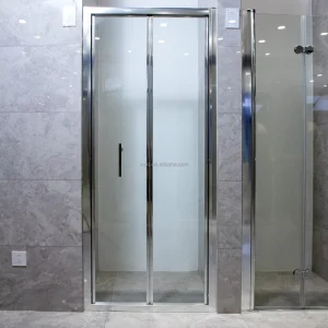 Premium Square Folding Shower Enclosure Pivot Door Tempered Glass Brushed Aluminium Alloy Frame Waterproof Design Modern