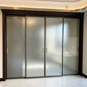 Press Seal Thermal Break Sliding Glass Door Wind Hurricane Resistant for Commercial Mall Garage Interior Space
