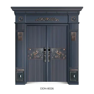 Pressed Aluminum Front Door Dark Blue-Gray Custom Design Aluminum Plate Entry