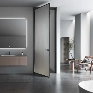 Professional Modern Invisible Aluminium Glass Swing Door for Villa House Interior Windproof Finished Surface Other Doors Product