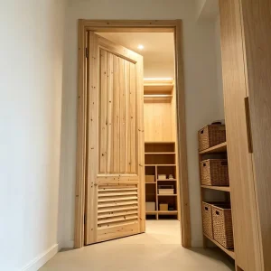 Pure Fir Wood Louver Interior Door for Kids’ Rooms and Study Rooms