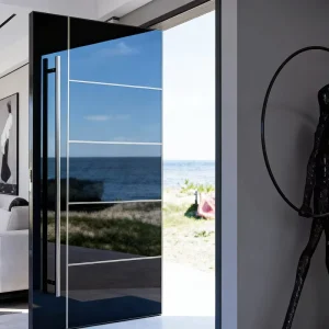 Push-Pull Modern Custom-made Aluminum Security Entry Door for Villa or Hotel