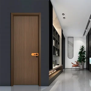 QM-9018 Modern Solid Wood Interior Door Finished Water Resistant Custom Sizes Colors Durable Side Opening Hotel Bedroom Bathroom