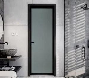 RG50 Minimalist Aluminum Casement Door with Soundproof Glass for Office, Kitchen, or Bathroom