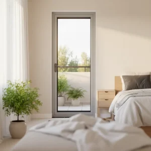 RG50 Modern Casement Door Sound Insulation Aluminum Alloy Double Tempered Glass Swing Door
