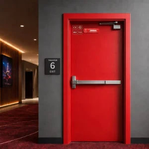 Ready-Made Black Steel Residential Fire-Retardant Door