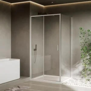 Rectangle Sliding Shower Door with 6mm Tempered Glass and Aluminum Frame