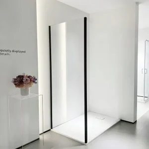 Rectangular Aluminum Shower Partition with 6mm Tempered Glass for Bathroom and Hotel