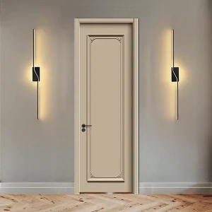 Reinforced Polymer Veneer Aluminum Composite SPC Solid Wood Swing Interior Door for Bedroom