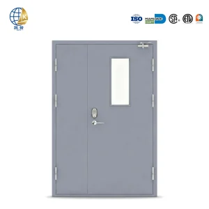 Reinforced Steel Plate Contemporary Security Fire Door Light Grey Office Heavy Duty Custom Manufacturer