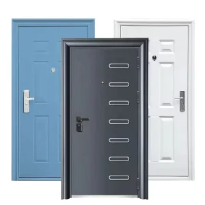 Residential Apartment Front Entry Steel Security Door with Frame
