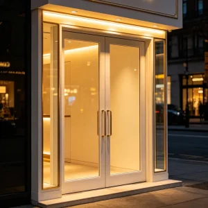 Residential Commercial Thermal Break Aluminum Patio Double Glass Swing Door for House Restaurant Kitchen