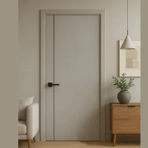 Residential Custom White American Veneer Flush Wooden Interior Hidden Door for Bedroom