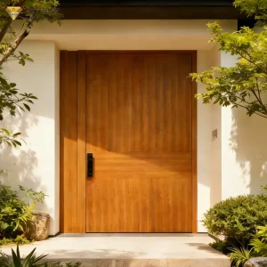 Residential Waterproof Solid Wood Exterior Entry Door with Customized Wood Finish