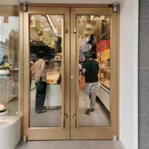 Restaurant Aluminum-Framed Glass Swing Door Requires Customization for Modern Double Entry Doors
