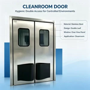 Restaurant Kitchen Double Acting Stainless Steel Traffic Impact Door with Black Bumper