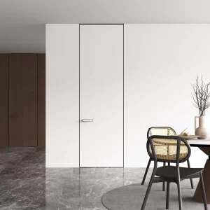 Retro Classic Hidden Aluminum and Wood Windproof Flush Interior Door