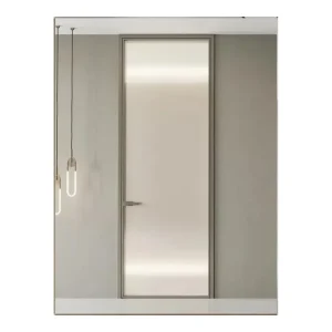 Retro Minimalist French Custom Grille Tempered Glass Aluminum Interior Swing Door