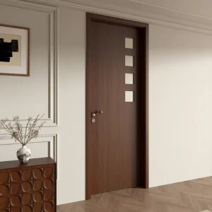 Retro Solid Wood Single Interior Door for Bedroom and Apartment