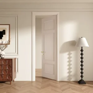 Retro Soundproof Solid Wood Interior Single Door for Dressing Rooms, Bedrooms and Living Rooms