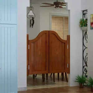 Retro Wooden Double Swing Door, Waterproof, for Cafes, Apartments, Villas, and Outdoor Use