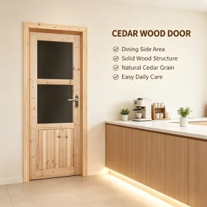 Rural Pastoral Customizable Solid Fir Log Screen Door for Self-Built House Projects