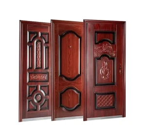 Rustic Modern Anti-Theft Steel Exterior Security Front Door for Entry and Hotel Use Finished Surface