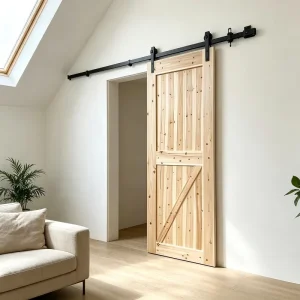 Rustic X-Brace Solid Fir Sliding Barn Door, Walk-In Closet Divider