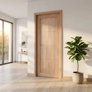 SG001 Custom Pre-Hung Manual Modern Solid Wood Interior Door for Bathroom, Bedroom, Kitchen, Hotel, or Apartment