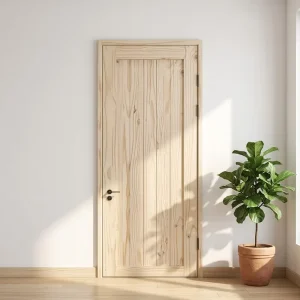 SK01G Solid Wood Sound-Insulated Office and Commercial Door with Visible Wood Texture