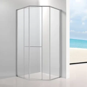 SS304 Diamond-Shaped Framed Shower Door Bathroom Glass for Corner Shower Room