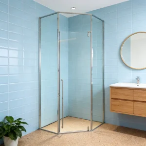 SUS304 Frame Frosted Tempered Glass Shower Enclosure with Privacy Protection